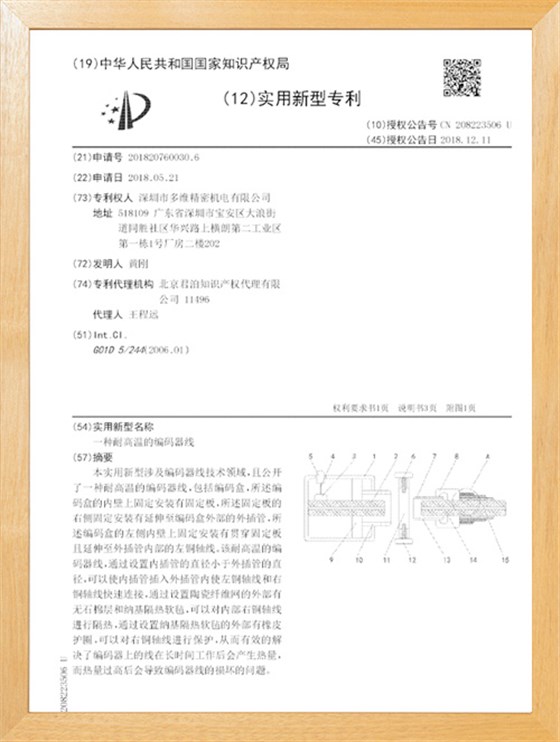 耐高温的编码器线-实用专利